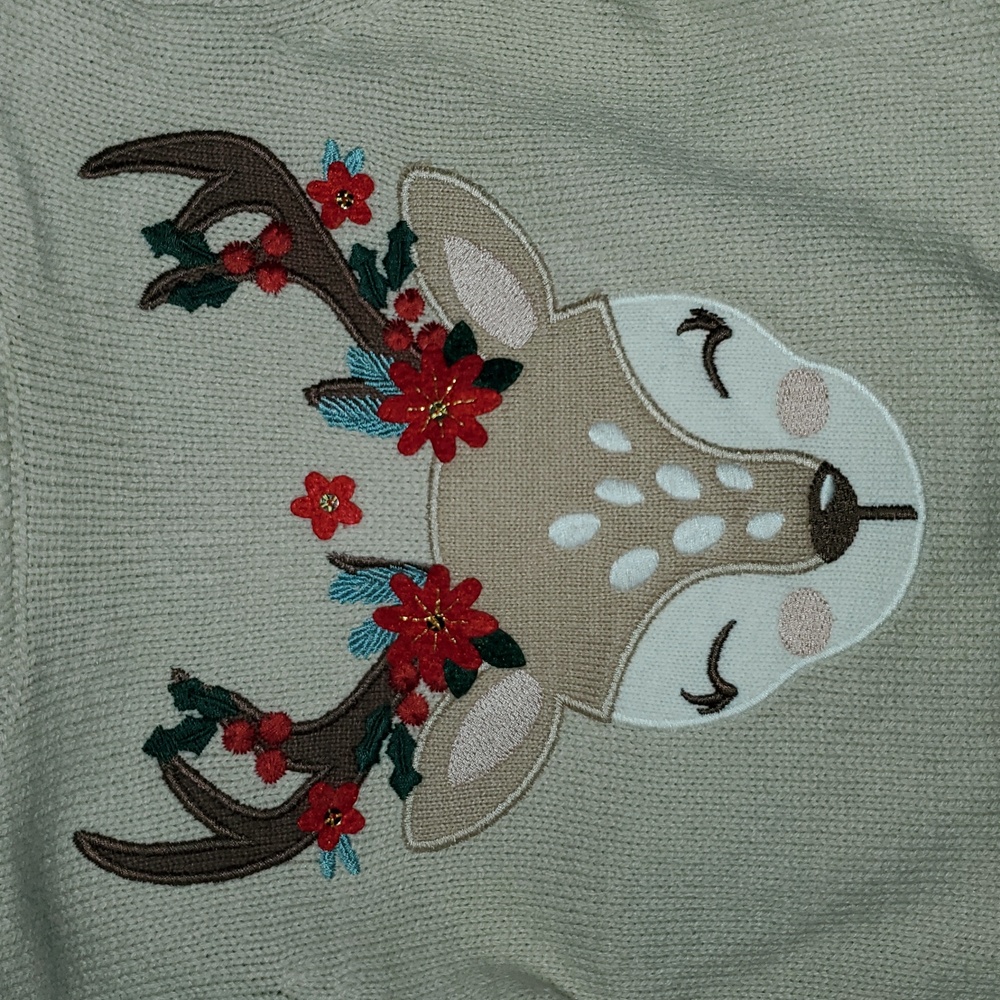 New Cynthia Rowley Embroidered Reindeer Sweater Matching Skirt & Headband Set 2T - Picture 14 of 17